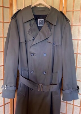 Christian Dior Mens Monsieur Trench Coat Removable Liner Sage