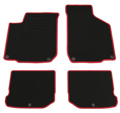 Fußmatten Set für VW Golf 4 IV + Bora 1999-2001 Matten Autoteppiche Rand Rot