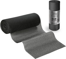 Shelf Drawer Liner Non-Adhesive Liners 12" x 20 ft - Black Non-Slip Shelf Paper
