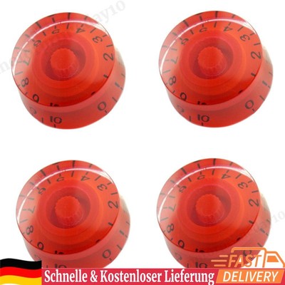 4pcs Electric Guitar Knob Cap Guitar Volume Tone Button for EPI LP (Red)