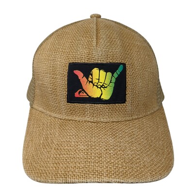 Hang Loose Snapback Mesh Back Trucker Hat Tan One Size Quiksilver