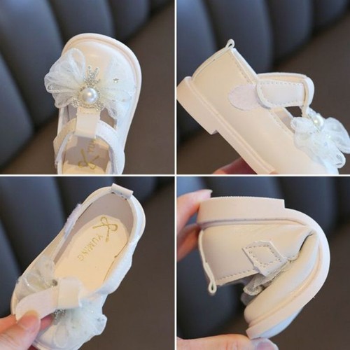 Baby Girls Toddlers Party Dress Bow Princess Shoes Bow Garden Flat Leather Pumps - Picture 4 of 17