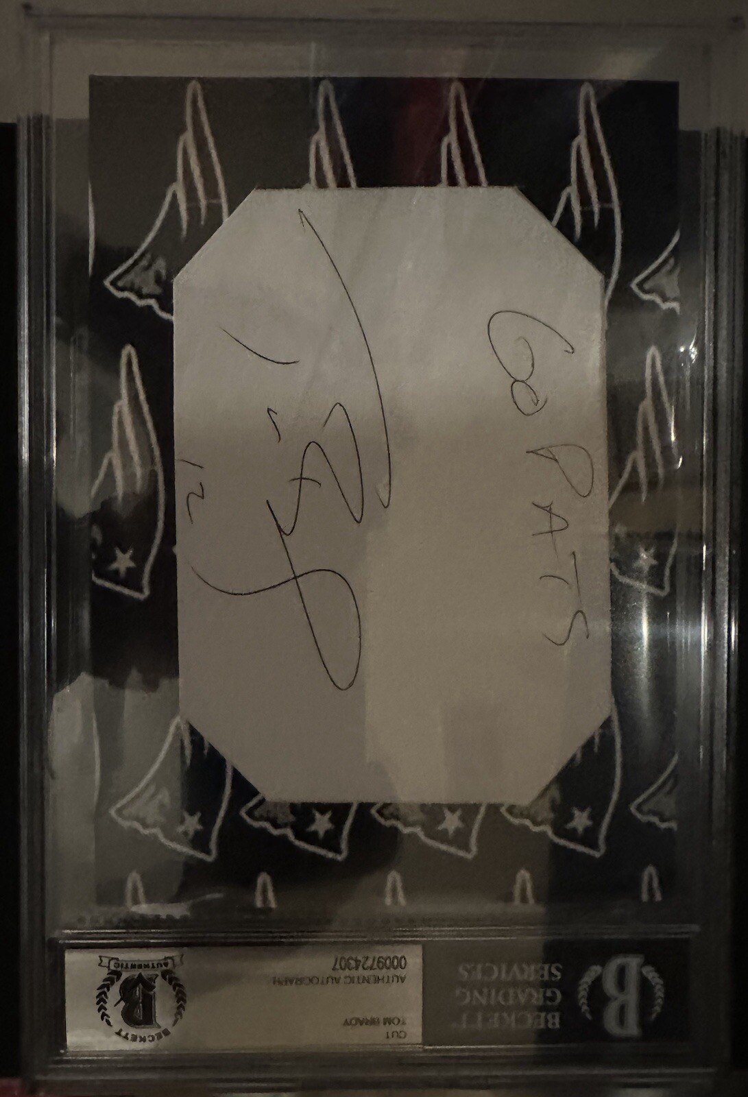 Tom Brady Autographed Signed auto Cut BGS Certified Beckett Authenticated! Go Pats Ins 