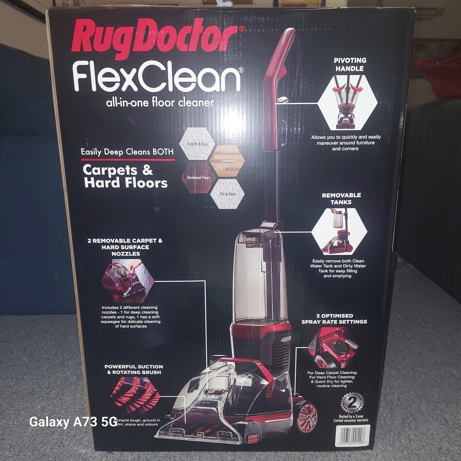 Rug Doctor Flex Clean, deep Cleans carpets and hard floors + upholstery