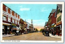 Melrose Massachusetts Postcard Main Street Exterior View c1930 Vintage Antique
