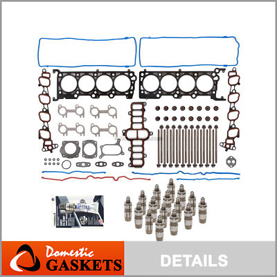 Head Gasket Set Head Bolts Lifters Fit 01-02 Ford E150 Expedition F150 4.6 SOHC