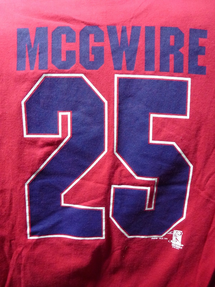 Vintage Mark Mcgwire Cardinals 25 Starter T-Shirt Baseball