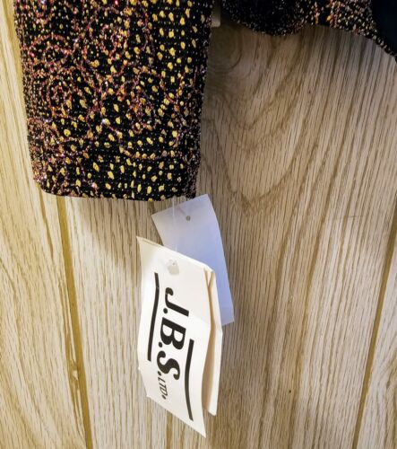 Giacca cardigan JBS Ltd Med scintillante metallico nero marrone multicolore metallizzata nuova con etichette - Foto 3 di 13