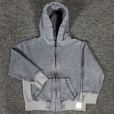 Gap Hoodie Boys Small 6/7 Gray Full Zip Faded Burnout Look School Casual