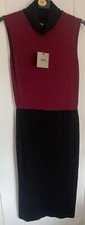 ASOS Women’s Dress Roll Neck Sleeveless Size 10 Burgundy And Black