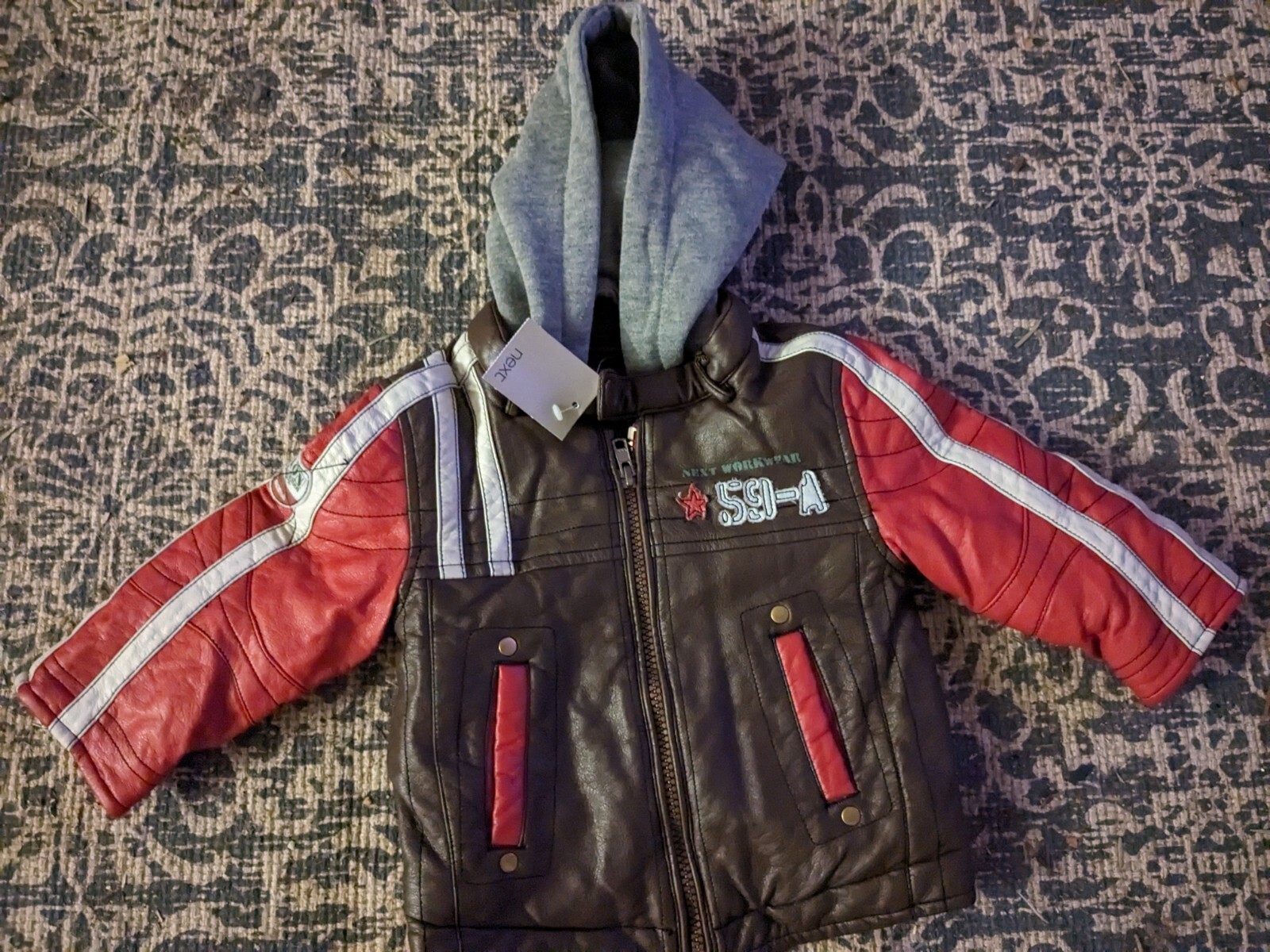 NEXT Baby Boys faux Leather Biker Bomber Jacket 912 months New eBay