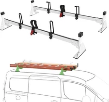 46"White 2 Bar Ladder Roof Van Rack For Ford Transit Connect 2014-On 500lbs load