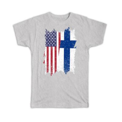 Gift T-Shirt : United States Finland American Finnish Flag Expat Mixed Country