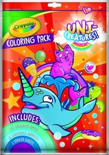Crayola Uni-Creatures Coloring Pack 30 Animal Coloring Pages Gift for Kids