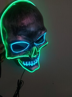 Halloween light up mask requires two AA batteries not included