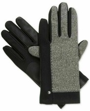 ISOTONER Black Stretch Tweed smarTouch Womens Fleece Lined Gloves M L