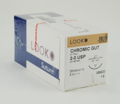 Look 561B Chromic Gut Sutures Reverse Cut C7 3/8 Circle 27
