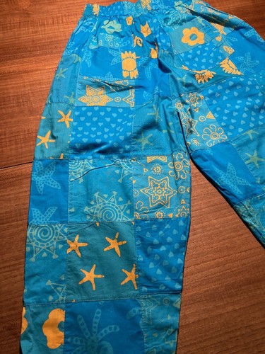 Kids a Go Go, Blue & Orange Batik Cotton Trousers, Girls Size 12 Yrs - Picture 4 of 8