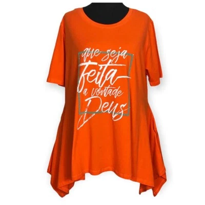 DYB T-Shirt Shirt Jersey Gr 50 (4) orange mit weißem Print - Bild 1 von 2