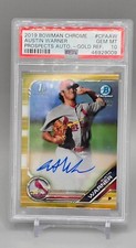 2019 Bowman Chrome Austin Warner GOLD /50 1st Rookie Prospect Auto PSA 10 MINT