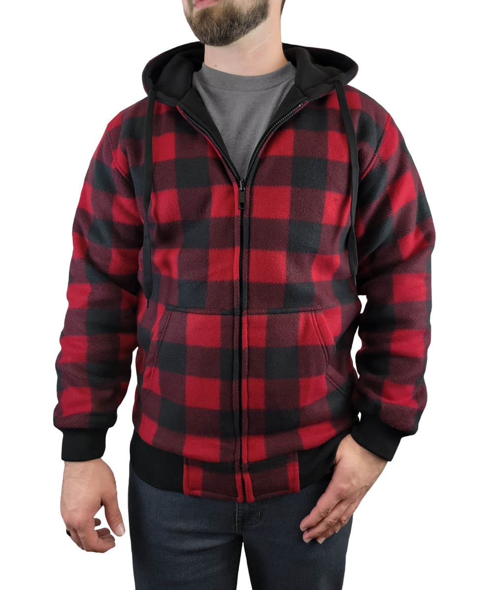 Victory Outfitters Men's Reversible Hooded Buffalo Plaid Fleece
