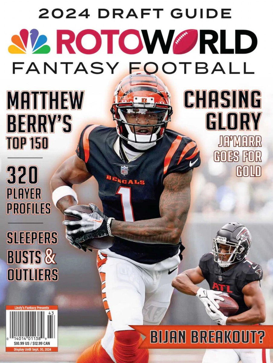 ROTOWORLD FANTASY FOOTBALL 2024 DRAFT GUIDE MAGAZINE MATTHEW BERRY TOP 150
