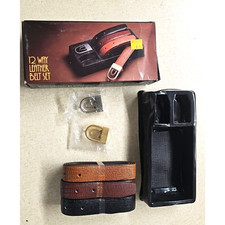 Vintage 12 Way Leather Belt Set Men's Business Office Dress Alligator Skin