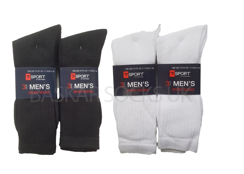 TOM FRANKS 12 Pairs Premium Mens Socks, Super Soft Mid Calf Sports Mens Socks 7-11 UK