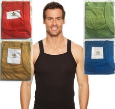Mens Vest Designer Cut  Organic cotton Rib Vests RIB GYM TANK TOP SLEEVELESS