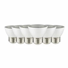 Sunlite LED Short Neck Bulb 7W (50W Equal) 500 Lumen Med Base Dim 50K-White 6-Pk