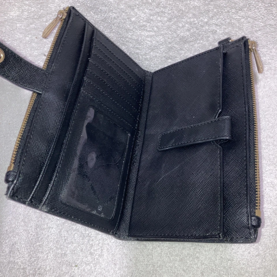 Michael Kors Adele Black Leather Double Zip Smartphone Wallet Wristlet No Strap - Image 4 of 4