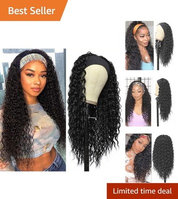 Glueless 24-Inch Curly Headband Wig for Effortless Style - Perfect for Parties