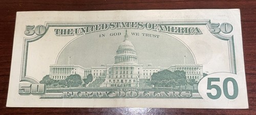 Series 1996 ~ New York $50 Fifty Dollar Bill Note FRN ~ AB40755305D ~ - Picture 2 of 2