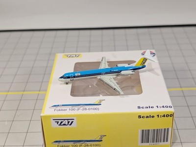 TAT EUROPEAN (KLM) Fokker 100 Flugzeugmodell Maßstab 1:400 JC Wings PH-KLH