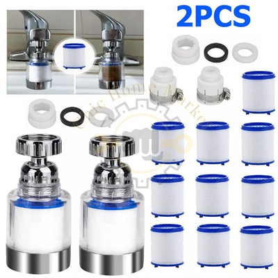 #ad 2 Pack Faucet Water Filter Tap Filtration Kitchen Sink Mount Purifier 360°Rotate $7.59
