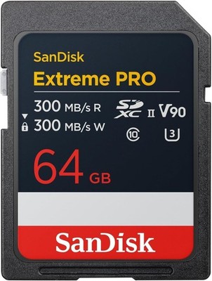 SanDisk Extreme PRO SDXC Speicherkarte 64GB UHS-II V90 300MB/s