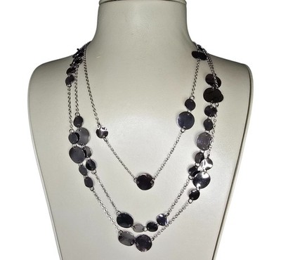 Stephan & Co Women's Trendy Long Gunmetal Plated Station Necklace NWT