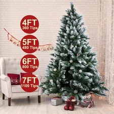 4ft 5ft 6ft 7ft Snow Flocked Pine Realistic Artificial Outdoor Christmas Tree