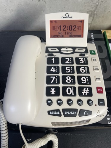 ClearSounds Wzmocniony telefon przewodowy SOS CSC600ERSOS Telefon alarmowy SZYBKA WYSYŁKA USA - Zdjęcie 3 z 22