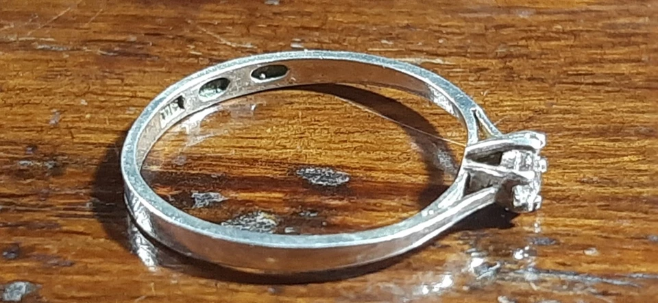 Anello- Solitario-Argento- Zaffiro Bianco Vintage - Immagine 3 di 4