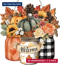 Fall Door Sign Fall Welcome Door Decor Autumn Wreaths for Front Door Harvest Map