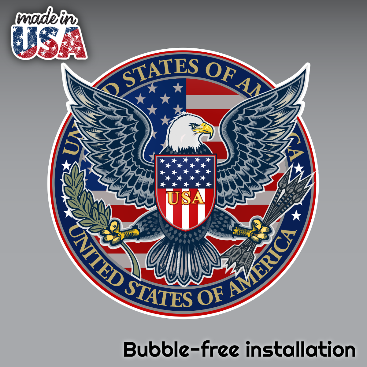 American Eagle With Name Sign Stickers for Cars - Custom Stickers With American Eagle Picture - Window Car Decal of American Eagle