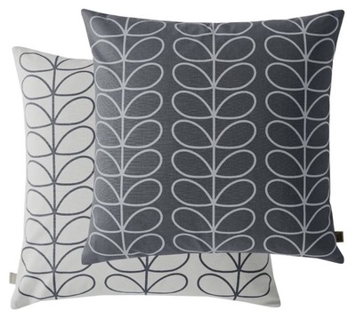 2 x Orla Kiely kleines Kissen mit linearem Stiel Cool Grey gefüllt 50 cm - portofrei