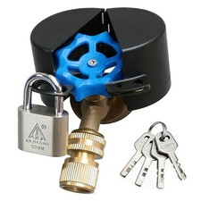 Outdoor Faucet Lock, Anti-Theft Lock with Padlock , Suitable Black