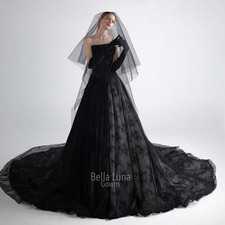 Modern lace black party dress wedding dress wedding dress 32-60 off shoulder