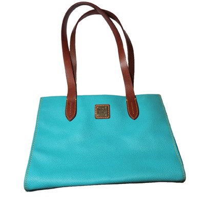 Dooney & Bourke Turquouse Eva Shopper  2 Handle Tote Purse Bag Handbag