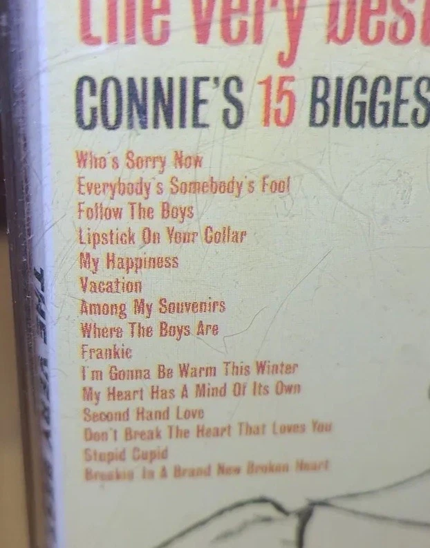Connie Francis The Very Best of Connie Francis 15 Biggest Hits Cassette Tape Foto 2 de 2