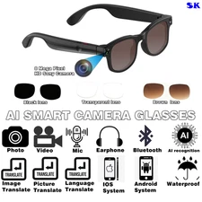 Transparent AI Smart Glasses Multifunctional Camera Bluetooth and glasses case