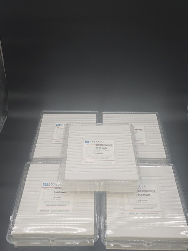 Lot Of 2500 Online Labels 7.375 X 4.5 Inch Labels 2 Labels Per Sheet In The...