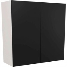 Matt Black 800mm Kitchen Wall Cabinet 900mm High Pre Assembled Modern Unit